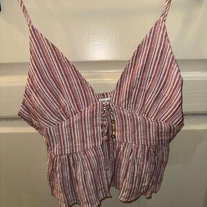 Cotton Candy Red and White Striped Camisole